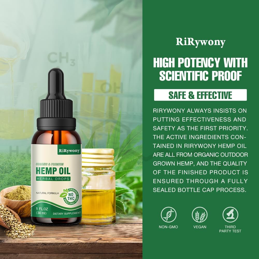 (3-Pack) High Potency Hemp Oil 25,000 Max Strength - Organic, Vegan, Non-GMO