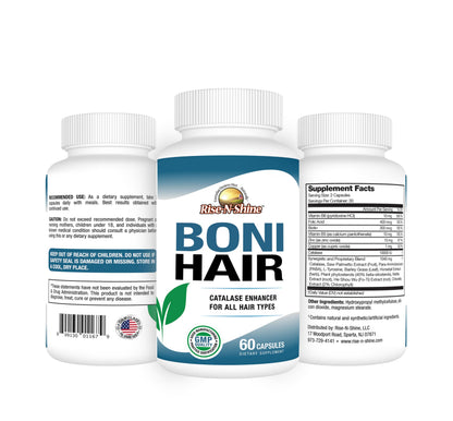 Rise-N-Shine BoniHair Catalase Supplement – 10,000 IU for Vibrant Hair | 60 Capsules
