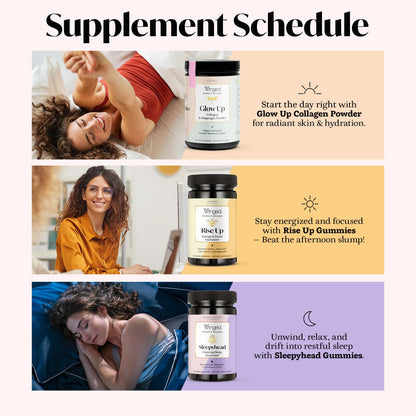 Winged Wellness Rise Up: Energy & Focus Gummies for Women | Pineapple, 60 Gummies