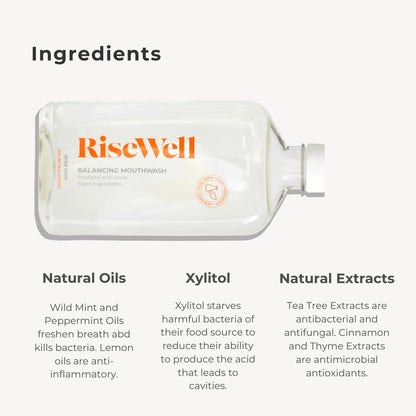 RiseWell Balancing Mouthwash – pH Balanced, Alcohol-Free Dry Mouth Rinse