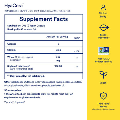 Ritual HyaCera Skin Supplement with Hyabest® & Ceratiq® – 30 Day Vanilla Formula