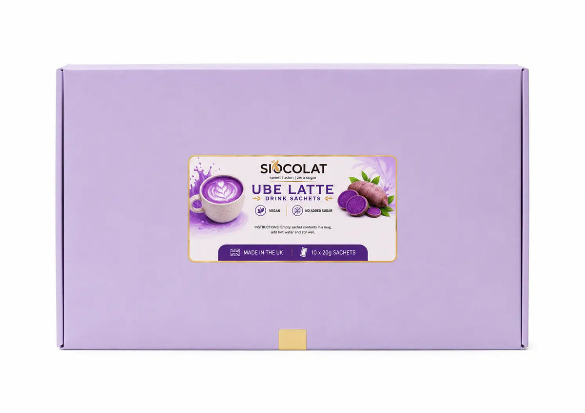 Siocolat Ube Latte Sachets | Sugar-Free Vegan Ube Latte
