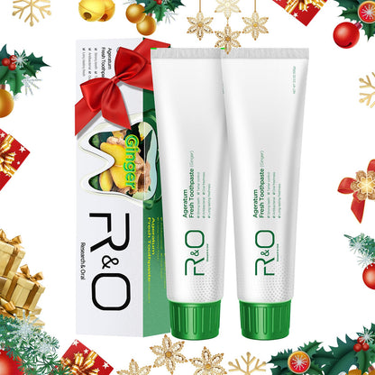 R&O Ginger Mint Fresh Toothpaste - 3.53 oz | Plaque Removal, Fresh Breath & Oral Comfort