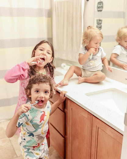 ROARex All-Natural Kids Toothbrushes - Giraffe (4-36m) Mint/Rose | 4pk | 1% for The Planet