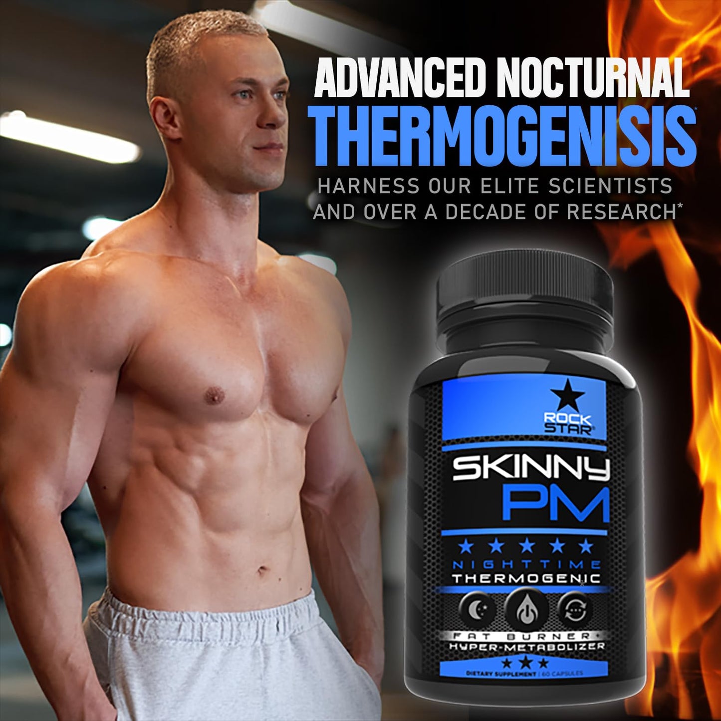 Rockstar Skinny PM Nighttime Fat Burner - 60ct | Thermogenic Diet Pills