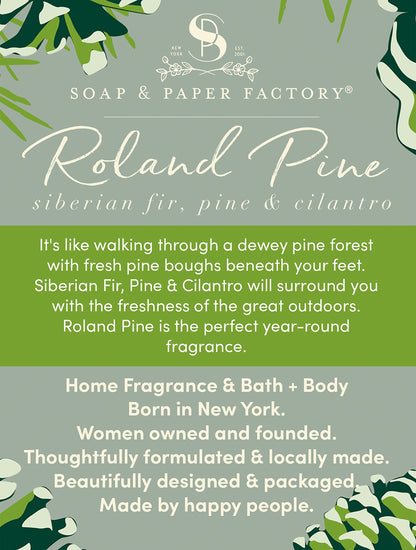 Soap & Paper Factory Roland Pine 3 oz Candle Tin | Soy Wax, Pine Scent