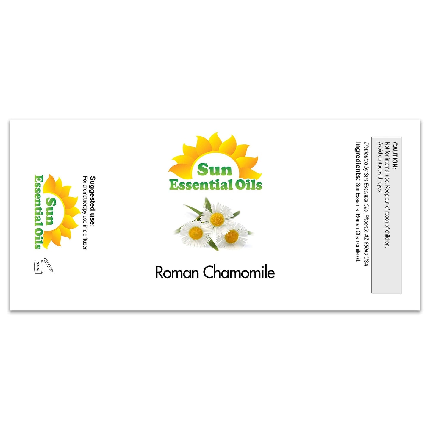 Sun Essential Oils Roman Chamomile Oil 4 oz for Diffuser & DIY Aromatherapy