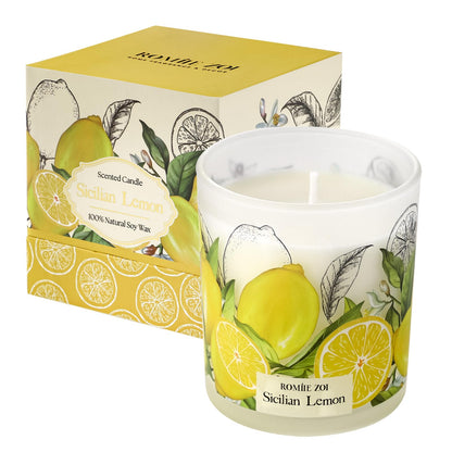 ROMIIE ZOI Scented Candle – Sicilian Lemon, 6oz Soy Wax Jar | Aromatherapy Home Gift