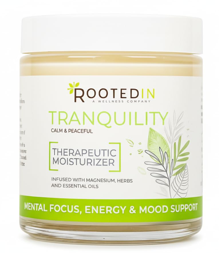 Rooted In Magnesium Cream with Ashwagandha – Aromatherapy Calming Lotion for Stress Relief, Sleep & Muscle Comfort