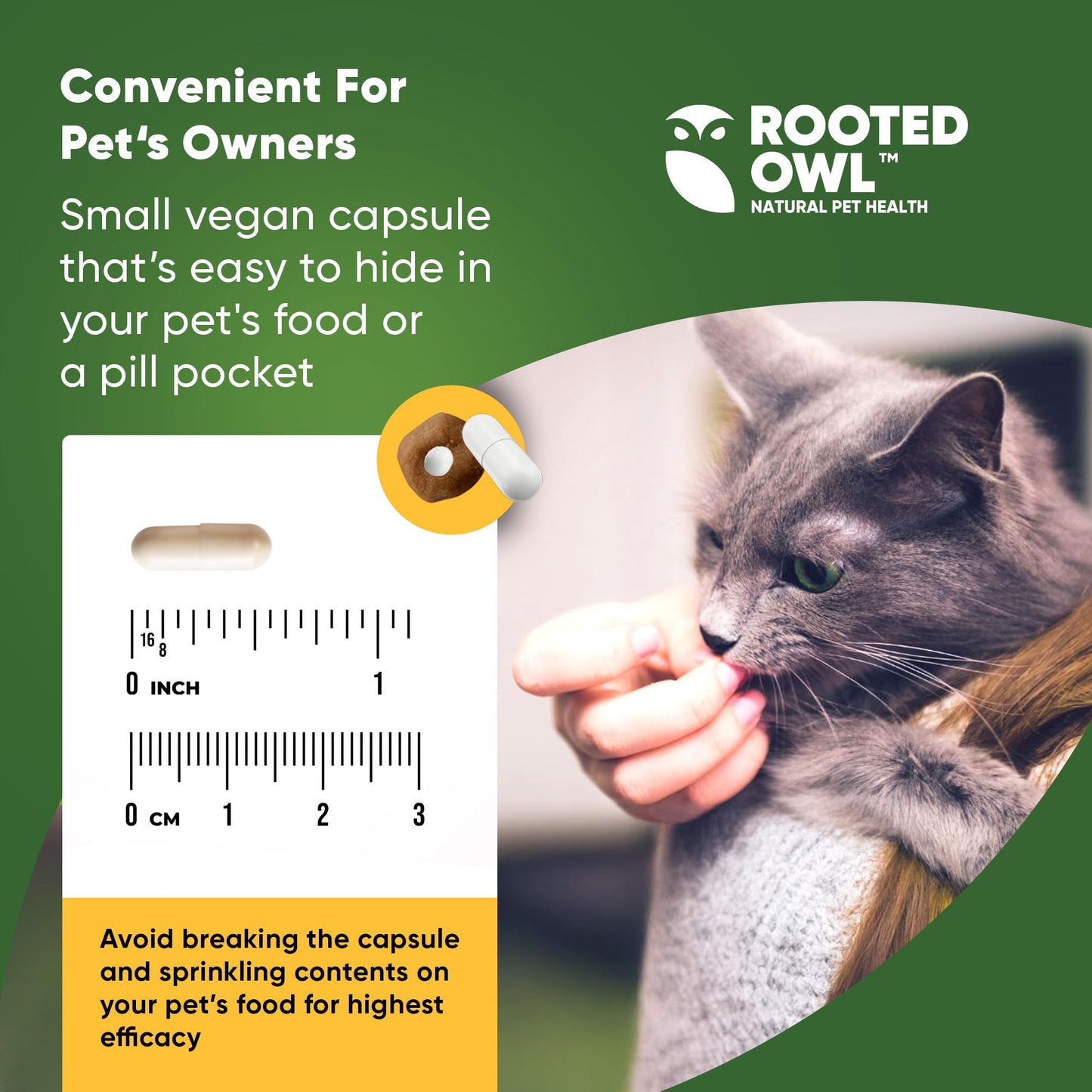 Rooted Owl Metabolism Support - L-Carnitine Supplement for Dogs & Cats to Support Healthy Weight - 60 Count