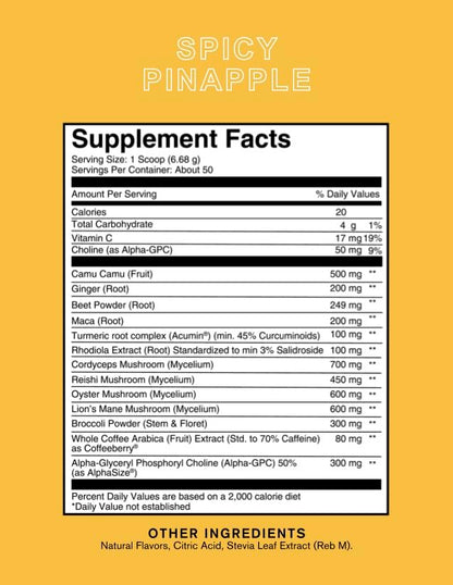 Roots Focus Nootropic Brain Supplement - Spicy Pineapple (50 Servings) | Silver Star Nutrition
