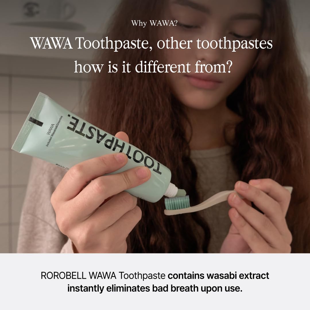ROROBELL Wawa Toothpaste with Wasabi & Peppermint – Sensitive Teeth & Gum Health | 3.53 fl oz (Pack of 1)
