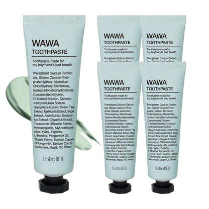 ROROBELL Wawa Toothpaste with Wasabi – Peppermint, Bad Breath, Sensitivity & Gum Health | Pack of 5