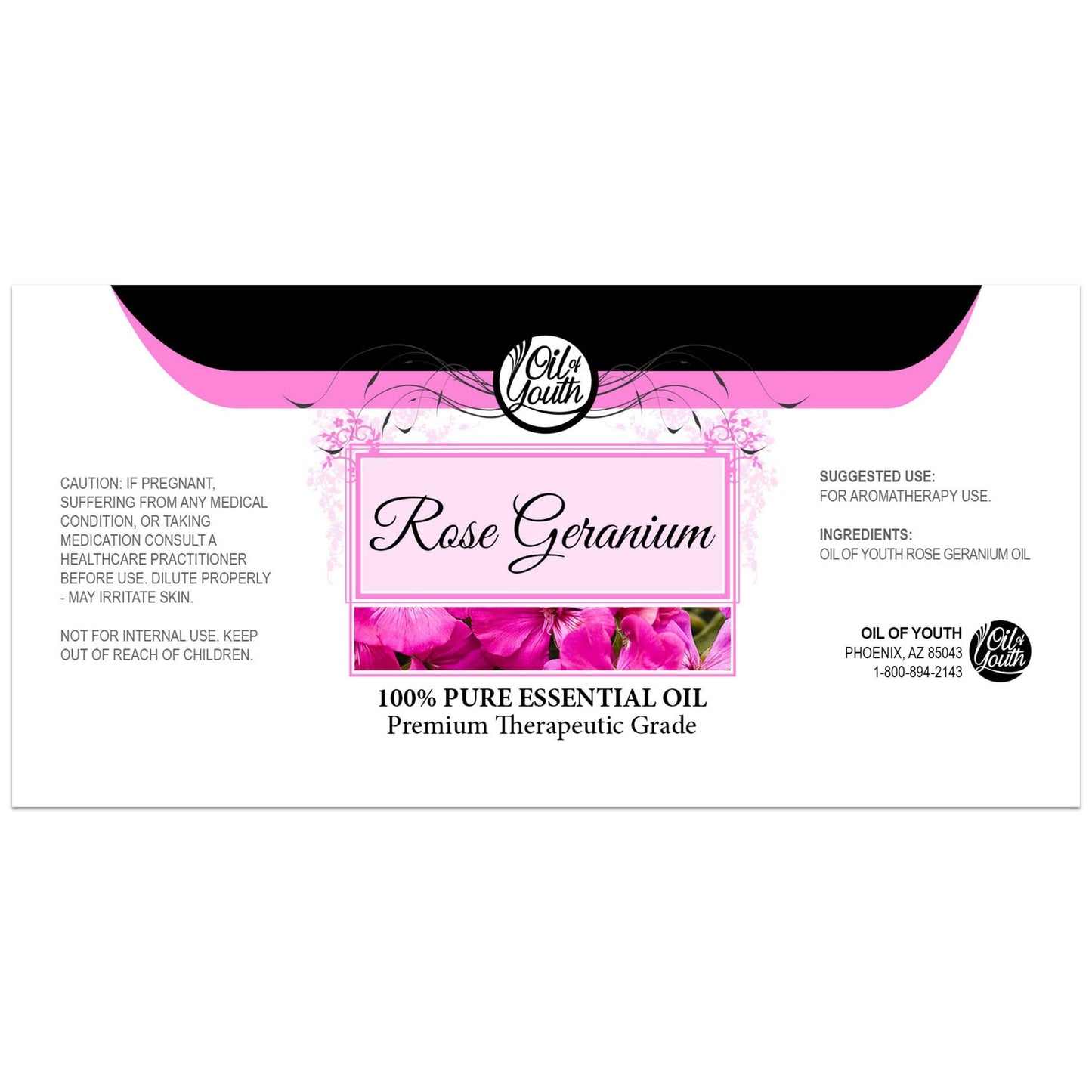 Oil of Youth Rose Geranium Essential Oil 4 oz – Pure Therapeutic Grade for Skin & Diffuser