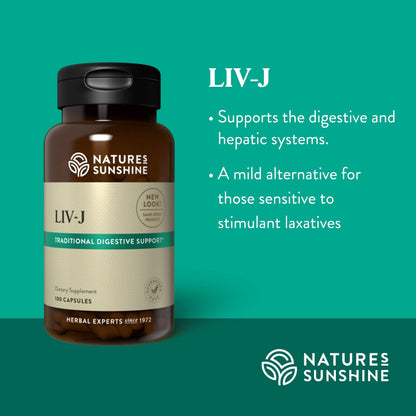 Nature's Sunshine LIV-J, 100 Capsules | Herbal Digestive Support for Liver & Spleen
