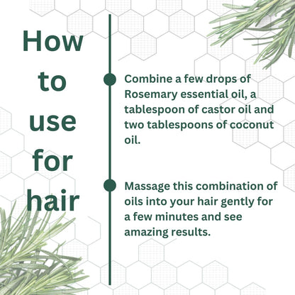 Deve Herbes Pure Rosemary Essential Oil - Steam Distilled 15ml (0.5 oz) | Rosmarinus officinalis