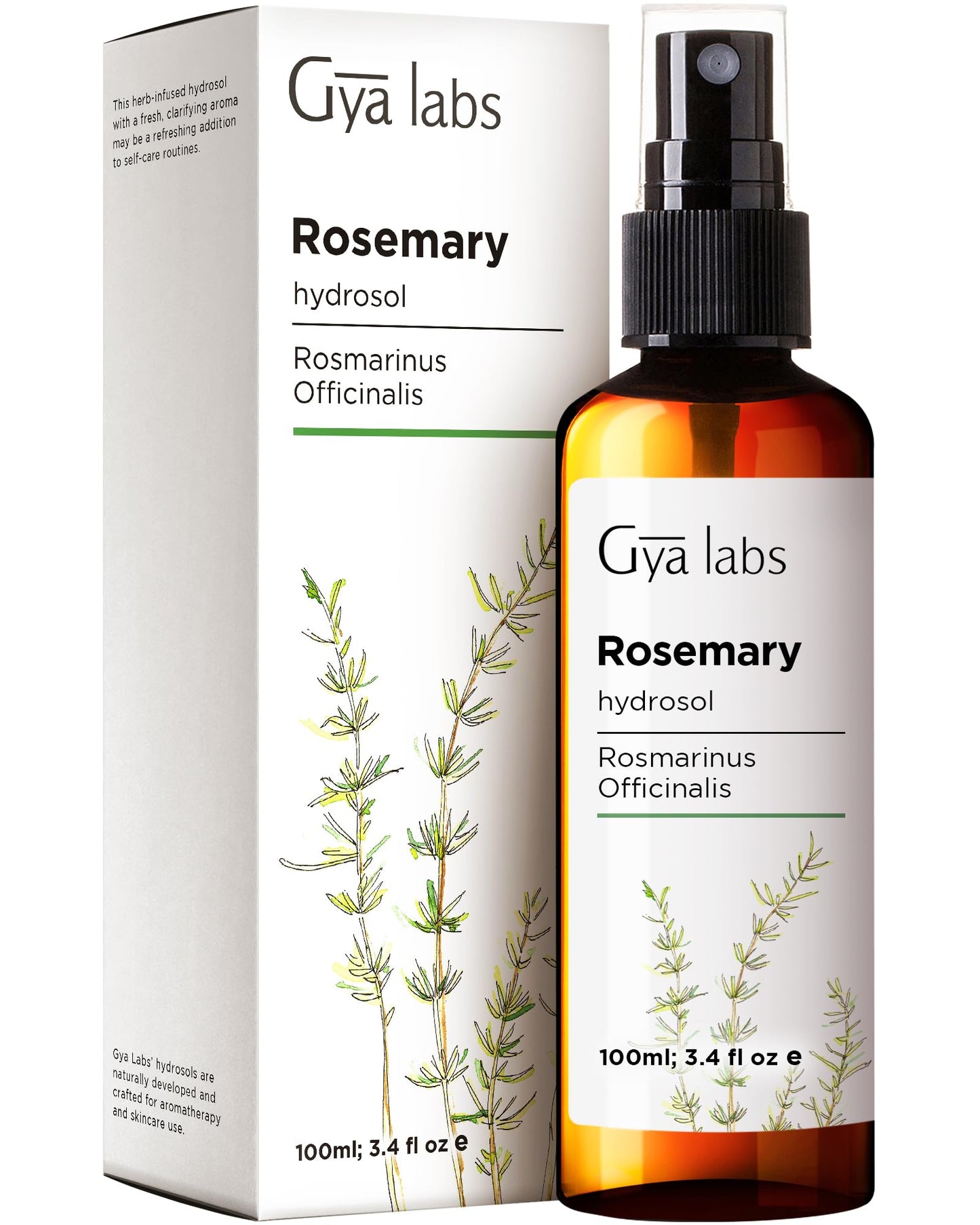 Gya Labs Rosemary Hydrosol - 3.4 Fl Oz | Face & Hair Mist