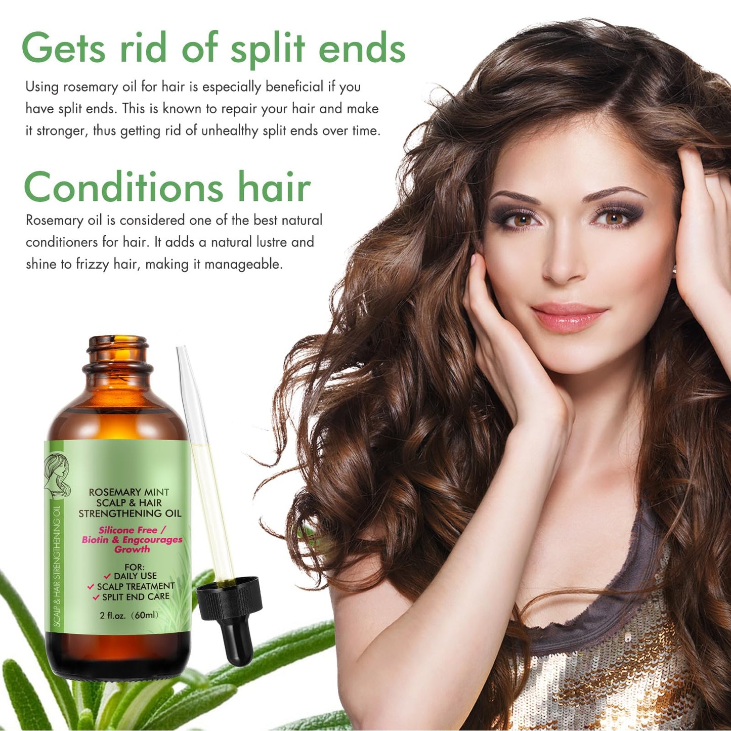Rosemary Oil for Hair Growth - Pure Rosemary Essential Oil for Scalp Nourishment