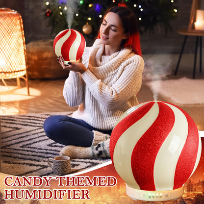 Rossesay Christmas Diffuser 120ml – Candy Cane Ceramic Humidifier
