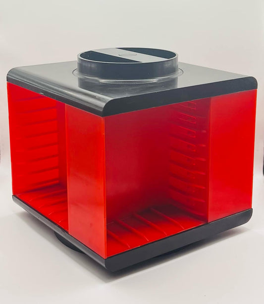Retro Red Rotating Audio Cassette Holder