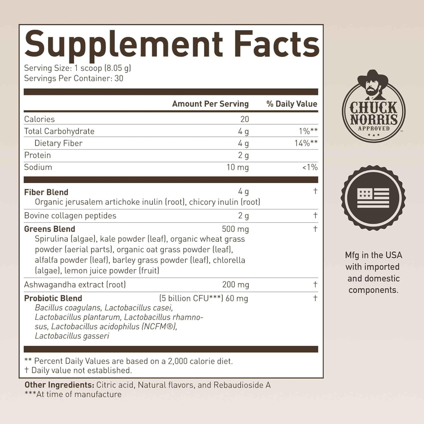 ROUNDHOUSE PROVISION Morning Kick Greens Powder – Ashwagandha, Collagen & Probiotics | Sugar Free, Caffeine Free (3 Pack) Strawberry Lemonade by Chuck Norris