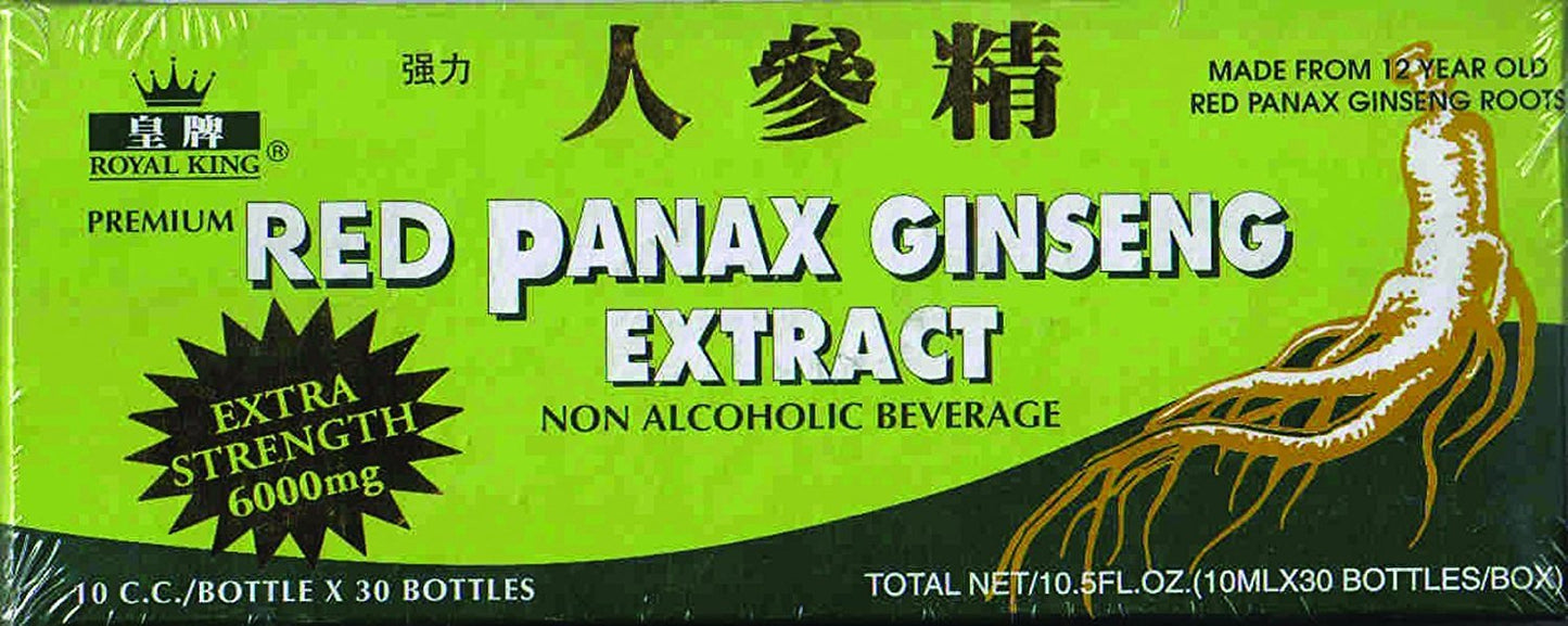 Royal King Red Panax Ginseng Extract 6000mg | 10c.c./bottle x 30 (Pack of 4)