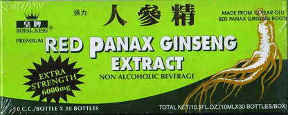 Royal King Red Panax Ginseng Extract 6000mg | 10c.c./bottle x 30 (Pack of 4)
