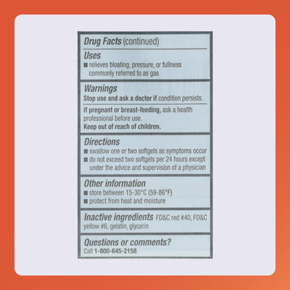 Rugby Ultra Strength Simethicone Gas Relief 180 mg - 60 Softgels (24 Pack) | Rugby Laboratories