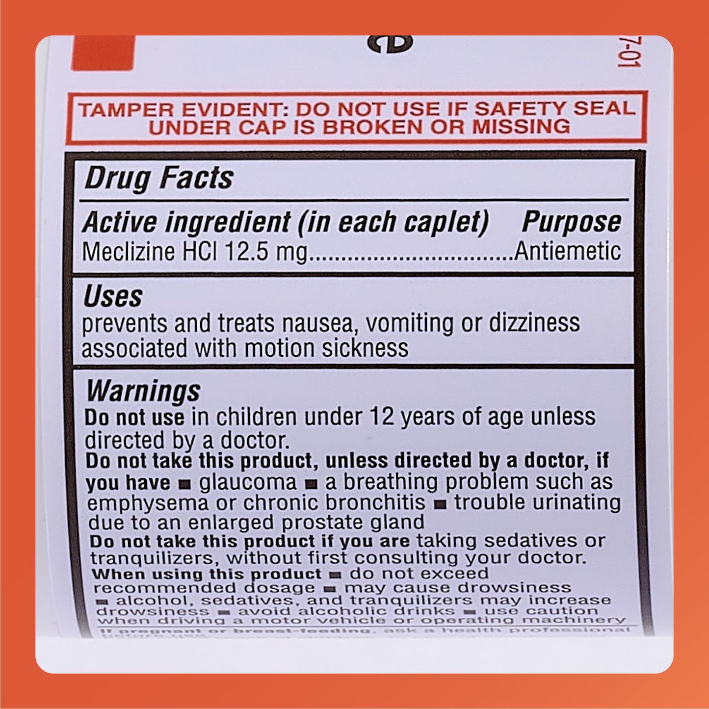 Rugby Meclizine 12.5 mg Caplets - Motion Sickness Relief, 100 Count | Rugby Laboratories