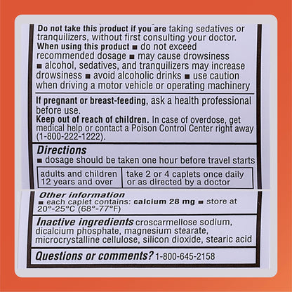 Rugby Meclizine 12.5 mg Caplets - Motion Sickness Relief, 100 Count | Rugby Laboratories