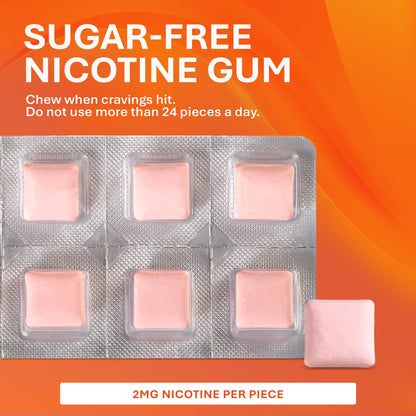 Rugby Polacrilex 2mg Nicotine Gum – Cinnamon Flavor, Sugar-Free (100 Count, 4 Pack)