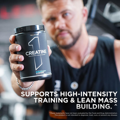 Rule 1 Creatine Powder – 5 g Micronized Creatine Monohydrate for Lean Mass & HIIT (Fruit Punch & Unflavored)