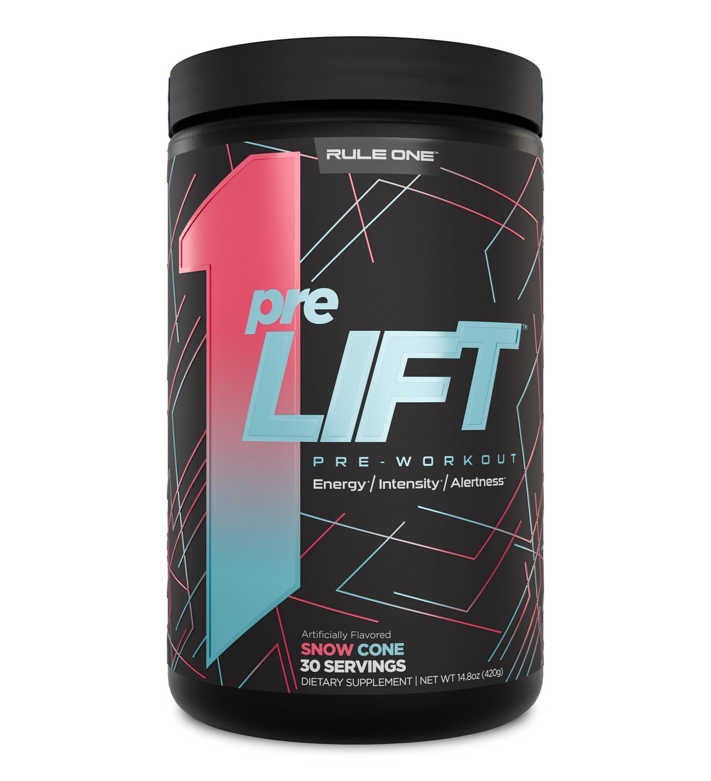 Rule 1 preLIFT Pre-Workout Snow Cone – 30 Servings, Citrulline, Beta-Alanine & Caffeine