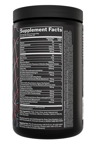 Rule 1 preLIFT Pre-Workout Snow Cone – 30 Servings, Citrulline, Beta-Alanine & Caffeine