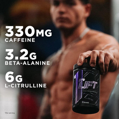 Rule 1 preLIFT Pre-Workout Snow Cone – 30 Servings, Citrulline, Beta-Alanine & Caffeine