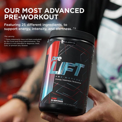 Rule 1 preLIFT Pre-Workout Snow Cone – 30 Servings, Citrulline, Beta-Alanine & Caffeine