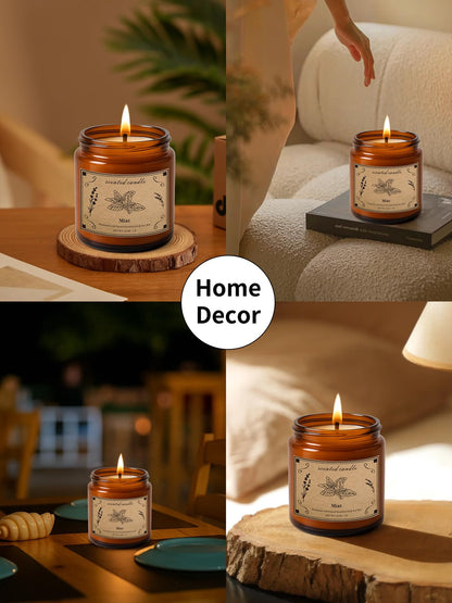Home Scented Candles 16oz Large Jar – Mint Soy Wax Candle | 100 Hour Burn Time, Aromatherapy & Gift