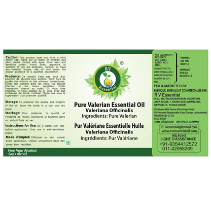 R V Essential Pure Valerian Essential Oil 5ml | Valeriana Officinalis, 100% Pure & Natural Therapeutic Grade