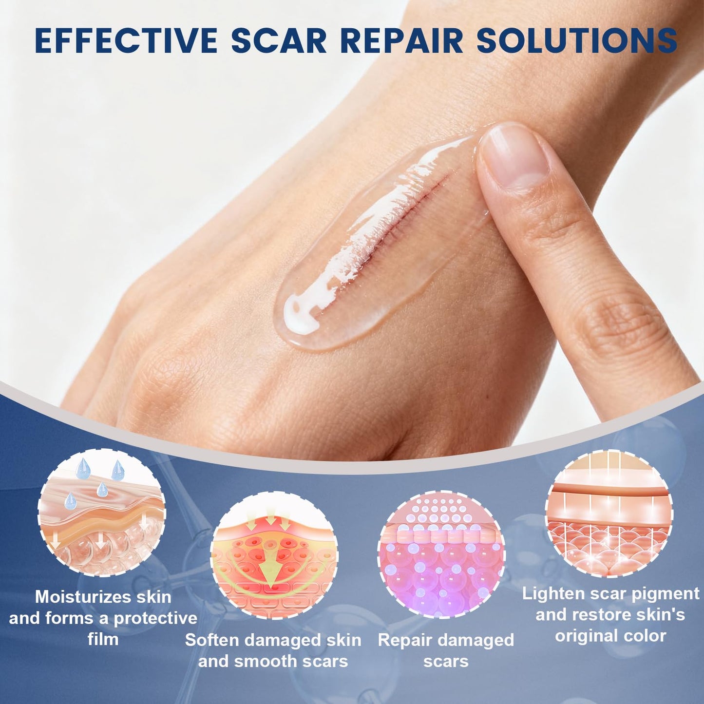 Rvlaim 100% Silicone Scar Gel | Advanced Scar Cream for Surgical, Burn, Acne Scars | 1.7 oz / 50 ml