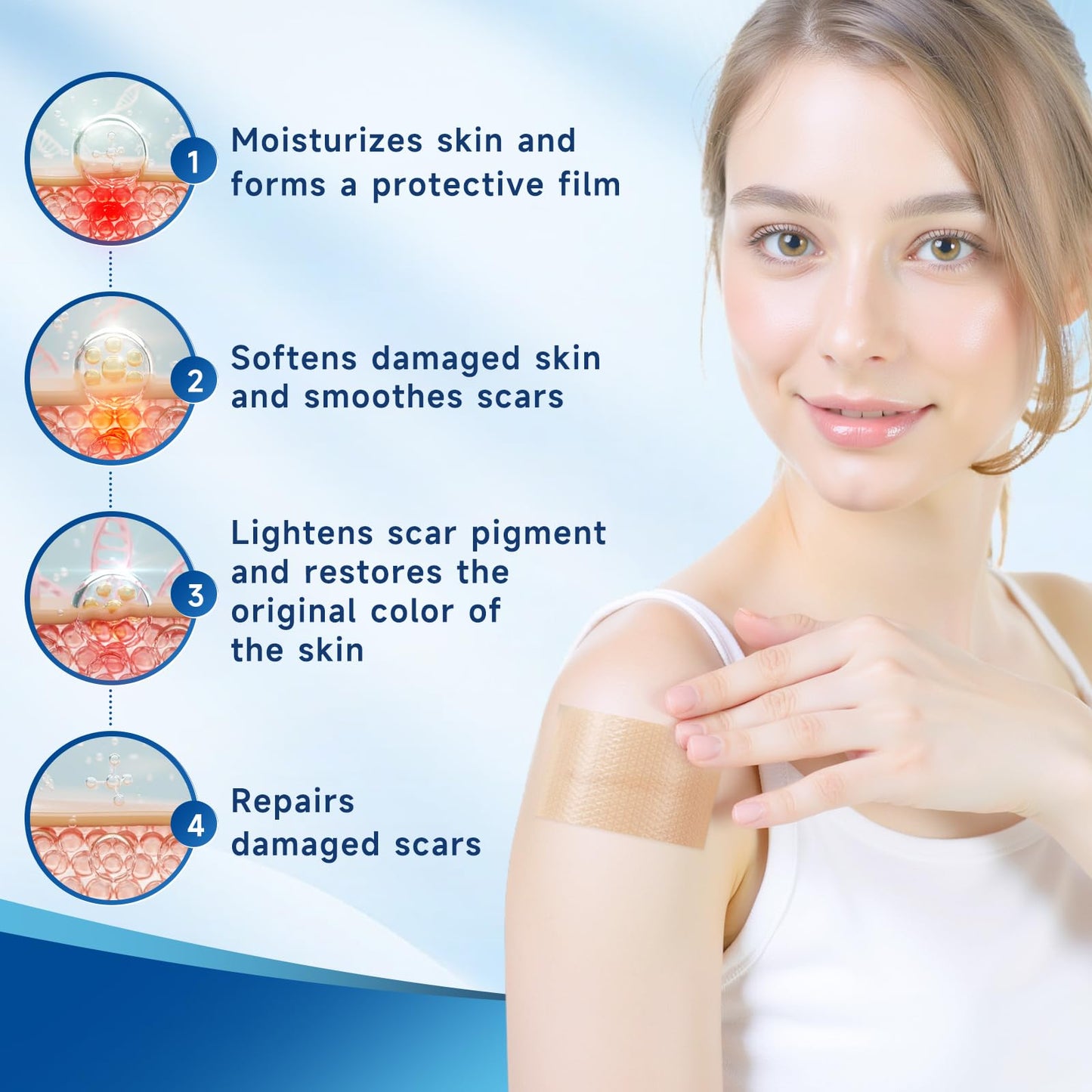 Rvlaim Silicone Scar Sheets – 1.8” x 157” Roll for Surgical Scars, Keloids, Stretch Marks