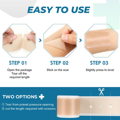 Rvlaim Silicone Scar Sheets & Tape (1.6”x60” Roll) – Gentle, Flexible Scar Care