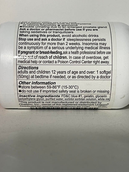 RXZELL Sleep Aid Diphenhydramine 50mg Softgels - 220 Count | Easy-to-Swallow, Non Habit-Forming