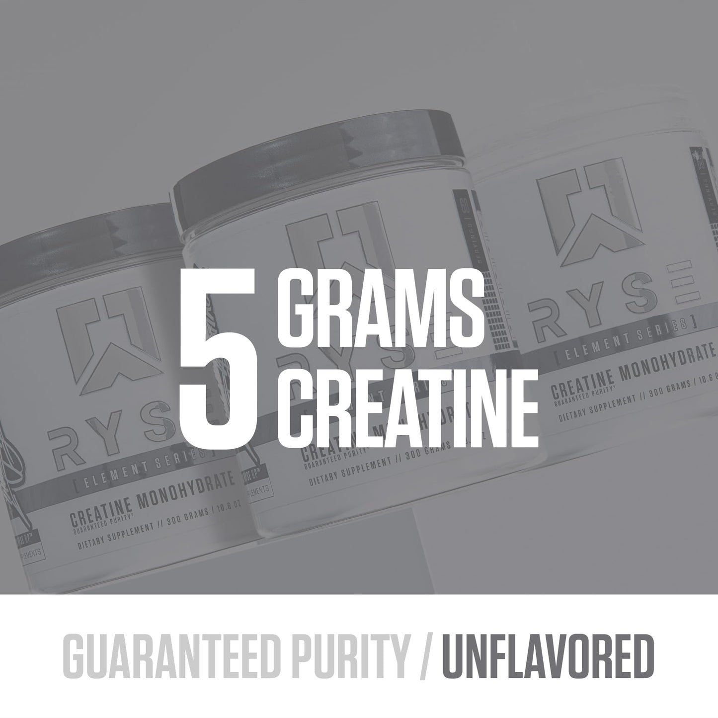 RYSE Creatine Monohydrate Powder - Unflavored | Lean Muscle Growth, Strength & Endurance | 60 Servings