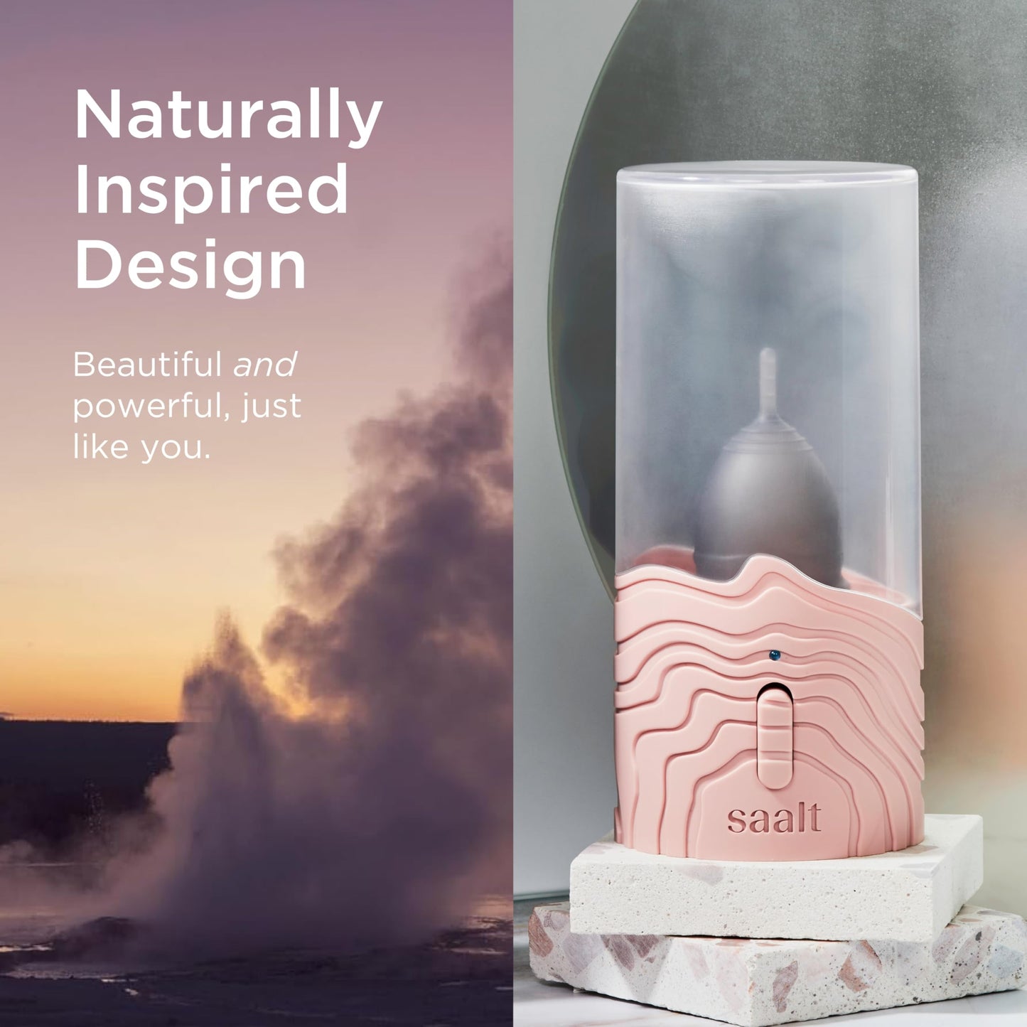 Saalt Menstrual Cup Steamer | Hands-Free No-Boil Sanitizer for Cups & Discs | Blue Dusk