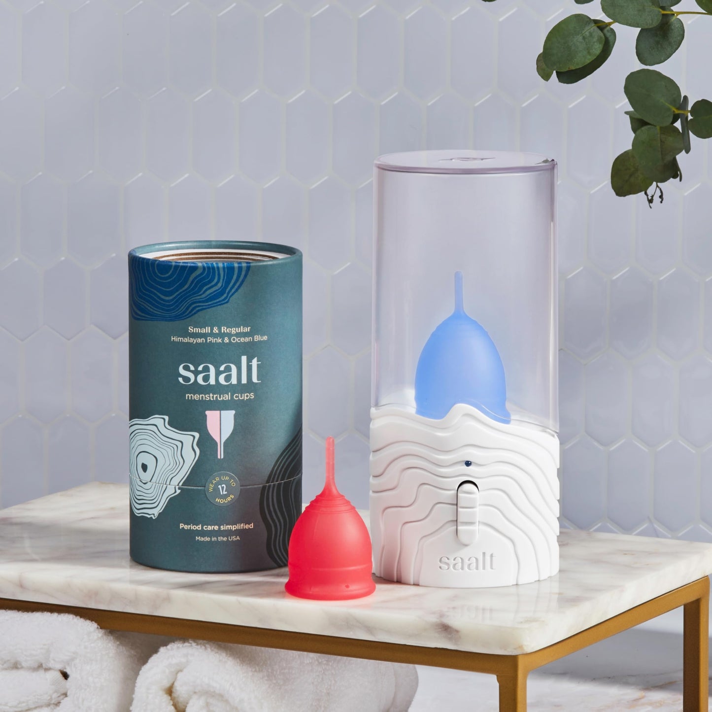Saalt Menstrual Cup Steamer | Hands-Free No-Boil Sanitizer for Cups & Discs | Blue Dusk