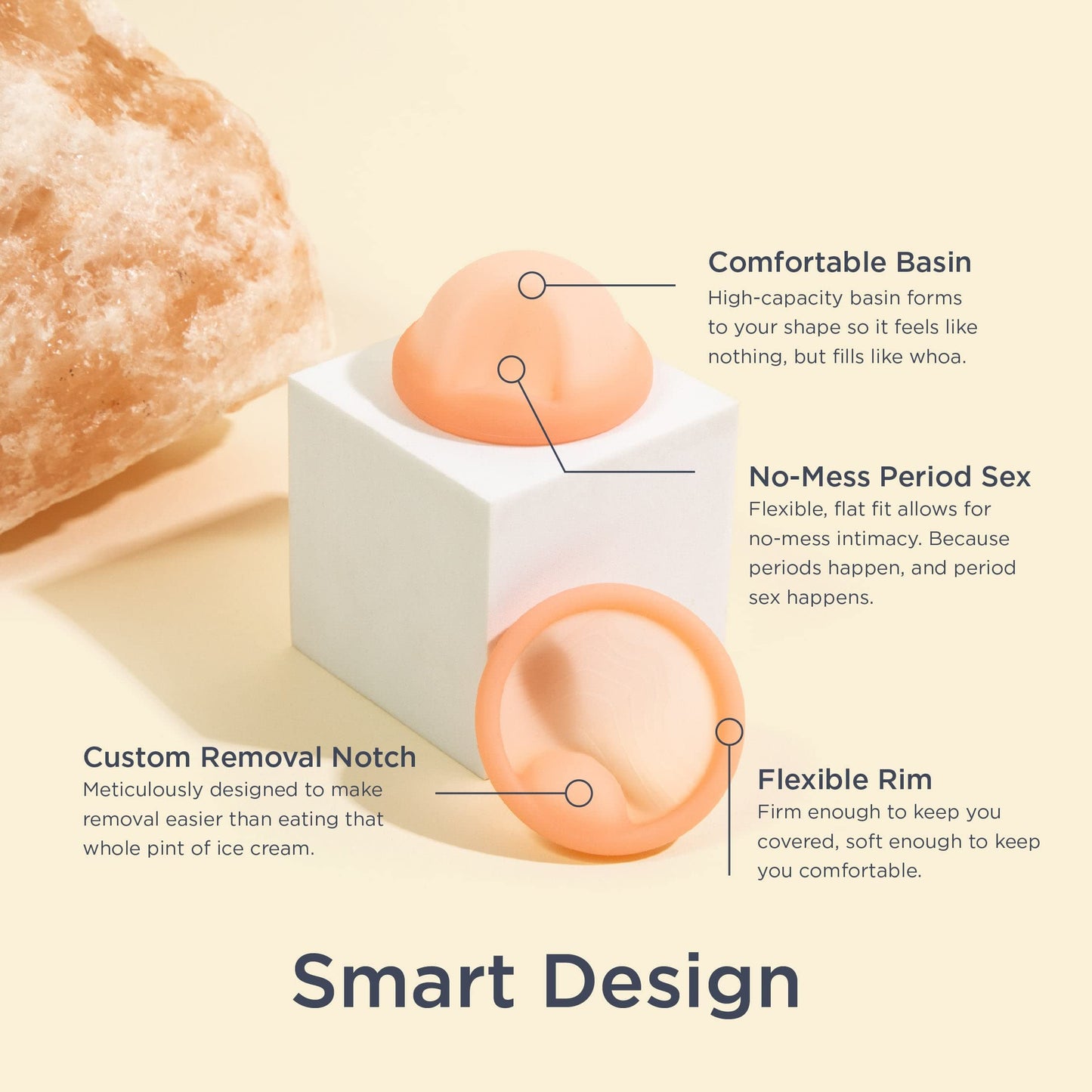 Saalt Menstrual Disc - Soft, Reusable Medical-Grade, Sunset Coral (Small)