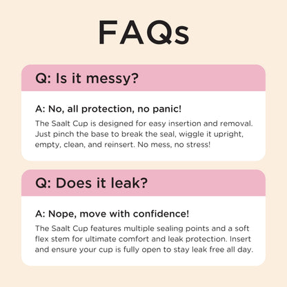 Saalt Menstrual Cup - Premium Soft Reusable Cup Made in USA | 12 Hour Wear