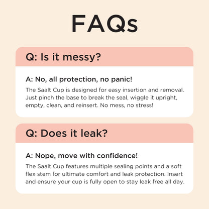 Saalt Soft Menstrual Cup – Reusable 12-Hour Leak-Free Protection | Desert Blush (Regular)