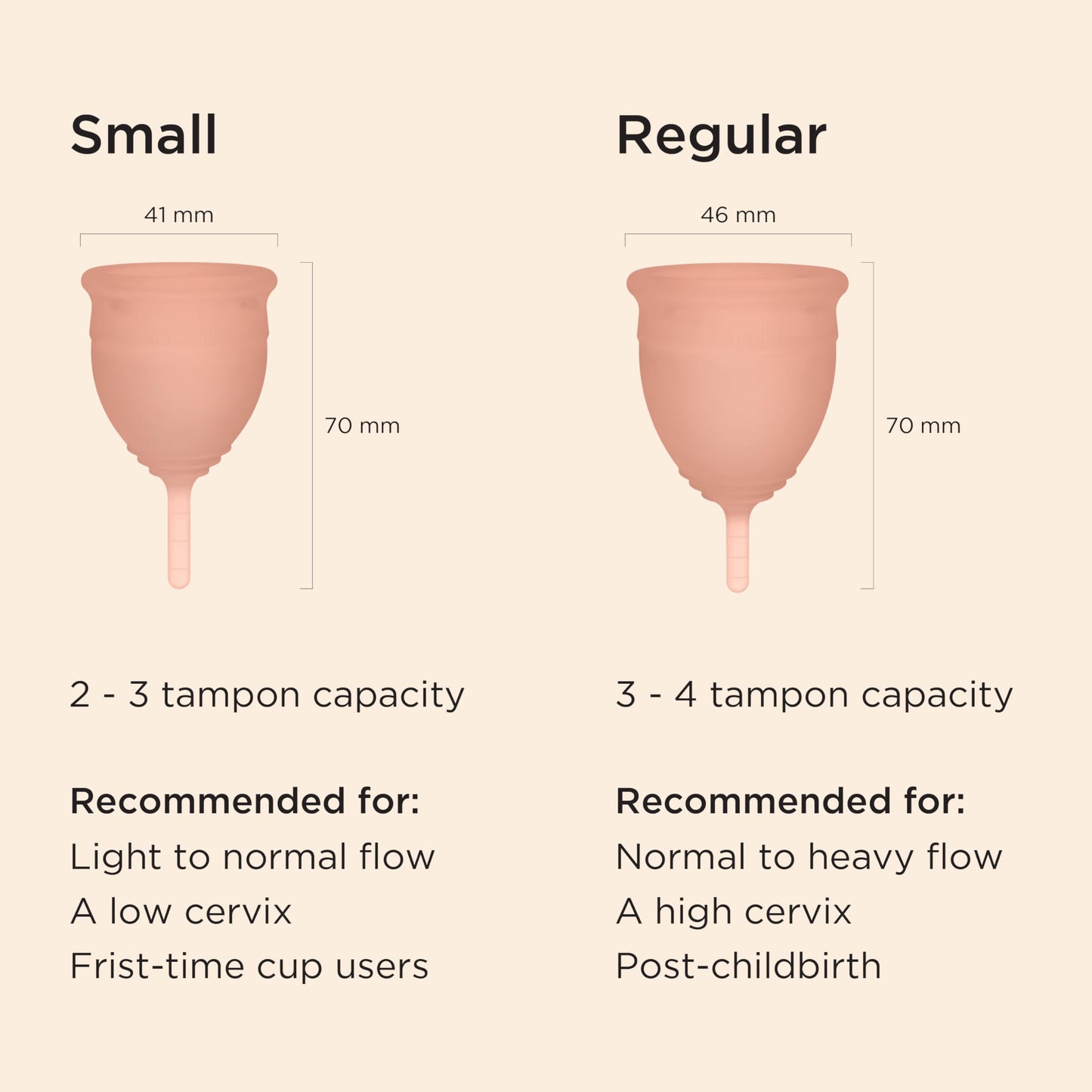 Saalt Soft Menstrual Cup – Reusable 12-Hour Leak-Free Protection | Desert Blush (Regular)
