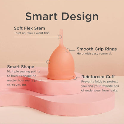 Saalt Soft Menstrual Cup – Reusable 12-Hour Leak-Free Protection | Desert Blush (Regular)
